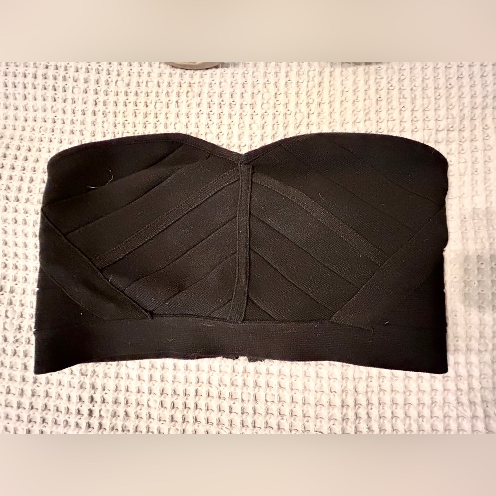 Silence & Noise S bandeau top gold hardware zipper